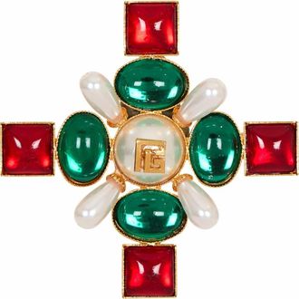 Balmain Baroque Bead And Crystal Brooch in Multicolor at Nordstrom