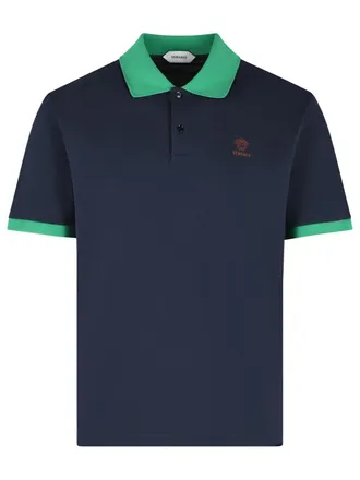 Versace donker marineblauw katoenen poloshirt