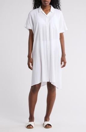 Nordstrom Rack Everyday Button-Down Beach Cover-Up Tunic in White at Nordstrom Rack, Size X-Large
