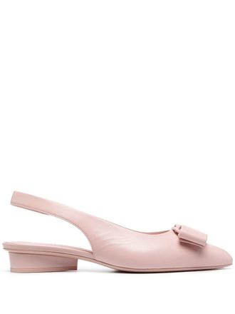 Ferragamo bow-detail slingback ballerina shoes - Pink