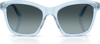 Swarovski 54mm Gradient Square Sunglasses in Transparent Light Blue /Blue at Nordstrom