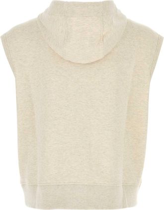 Fendi Mens Melange Hoodie Beige Cotton Nylon Elastane Sweater