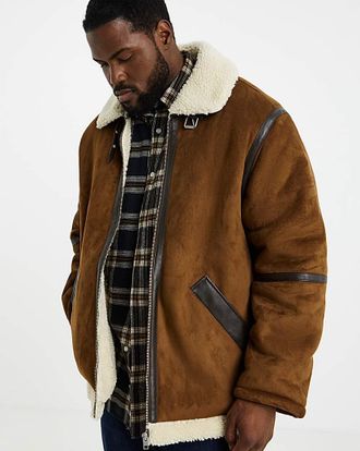 Jack & Jones Jack & Jones Cole Aviator Jacket - Brown