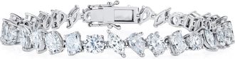 The Diamond Store LUXE 12.00ct Lab Diamond Tennis Bracelet with IGI Certified Mixed-Cut Diamonds in 18K White Gold