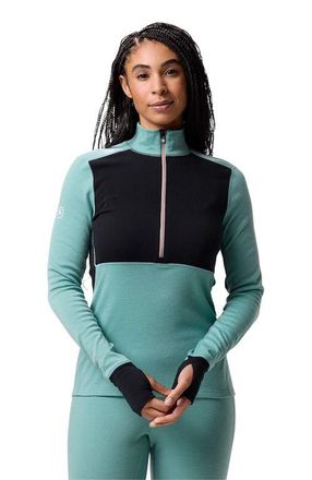 Backcountry Cedars Rws Merino Mid-Wt Baselayer 1/4-Zip Top - Womens in Oil Blue/black at Nordstrom, Size X-Small