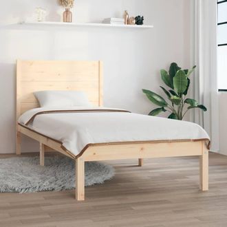 Berkfield Home Bed Frame Solid Wood 75x190 cm Small Single in Brown