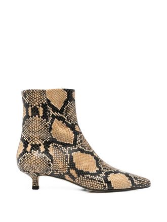 Aeyde Sofie Snake Print Calf Leather Hazelnut