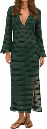 Vix Cali Long Cover Up Maxi Dress In Green