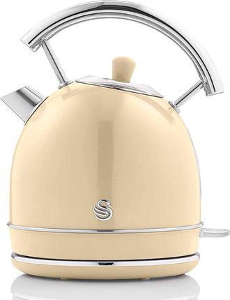SWAN Sk14630cneu Retro Hervidor Agua El&eacute;ctrico, 1,8 L, Resistencia Oculta Acero Inoxidable, Sin Bpa, Inal&aacute;mbrico 3000w Crema