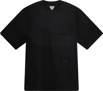 Bottega Veneta T-shirt met ronde hals - Heren - T-shirts - Zwart - L - Katoen - Tops