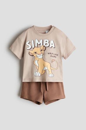 H&M 2-piece printed set in Beige/the Lion King at Nordstrom, Size 12M