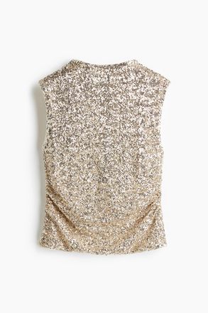 H&M Paillettenshirt - White