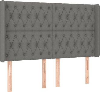 vidaXL Cabecero Con Led De Tela Gris Oscuro 147x16x118/128 Cm Vidaxl