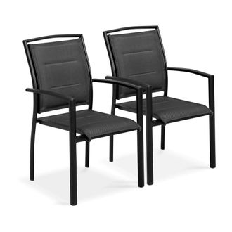Oviala Lote de 2 sillones de aluminio negros