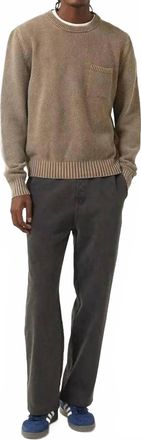 Corridor Pocket Crewneck Top In Brown