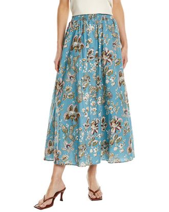 Elie Tahari Smocked Midi Skirt