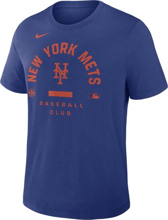 Nike New York Mets Authentic Collection Early Work Nike Mens Dri-FIT MLB T-Shirt in Blue | 034J4EWNME-HXK