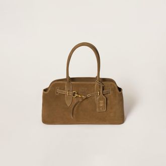 Miu Miu Aventure Suede Bag, Woman, Olive Green