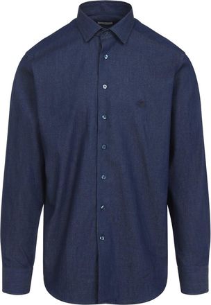 Etro Blue Cotton Roma Logo Shirt-Uomo