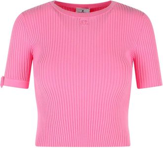 Courr&egrave;ges Rosafarbenes Courreges-T-Shirt aus Viskosemischung