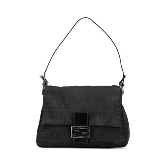 Fendi Pre-owned Shoulder Bags, female, Black, Size: ONE SIZE Pre-owned Zucca Canvas Mamma Forever Shoulder Bag