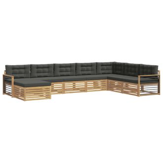 vidaXL Conjunto De Sof&aacute;s De Exterior 8 Pcs Blanco Y Antracita Vidaxl
