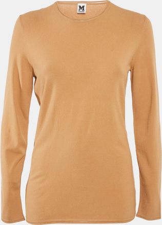 M Missoni Beige Stretch Knit Crewneck Sweatshirt