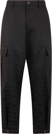 Moschino Elegante zwarte broek met hoge taille - Heren - Slim Fit Broeken - Zwart - M - Katoen - Broeken