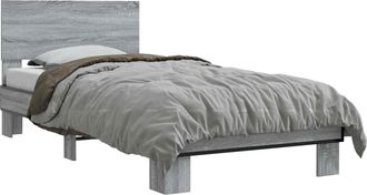 vidaXL Estructura De Cama Con Cabecero Sonoma Gris 80 X 200 Cm Vidaxl