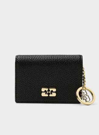 Ganni Womens Black signature bi-fold card holder