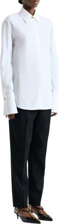 Balmain Cotton poplin shirt in White at Nordstrom, Size 42
