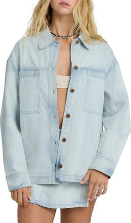 Billabong Jade Saltwash Denim Shacket in Blue Mist at Nordstrom, Size X-Small