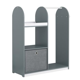 SoBuy Sobuy - Kmb40-hg Ropero Armario Infantil Con 3 Ganchos, 1 Cesta Y 1 Percha Gris