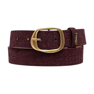 Twinset Cintur&oacute;n de ante con estampado de cocodrilo - Accessories - Mujer - Rojo - S