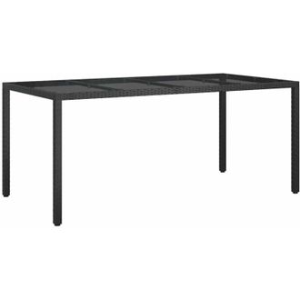 vidaXL Mesa De Comedor De Jard&iacute;n Negro 190 X 90 X 75 Cm Polirat&aacute;n Vidaxl
