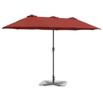 Berkfield Home Modern Garden Parasol Folding Terracotta 380 x 196 x 235 cm