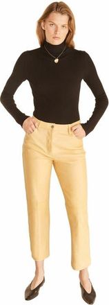 Rebecca Taylor Crop Leather Pant in Palomino at Nordstrom, Size 6