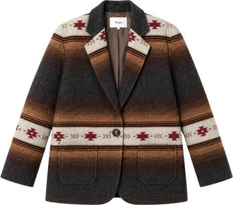 DIEGA Diega - Virato Blazer - Dames - Jassen - Grijs - Maat: M Katoen