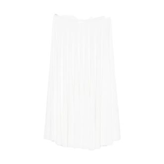 Norma Kamali Midi Skirts, female, White, Size: M Pleated Midi Skirt