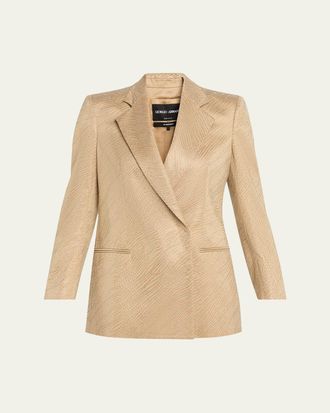 Giorgio Armani Embellished Satin Double-Breasted Jacket