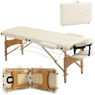 OEM Camilla Plegable Con Altura Ajustable 67-92 Cm Para Uso Profesional De Belleza Acupuntura Y Fisioterapia 210x81 Cm Crema