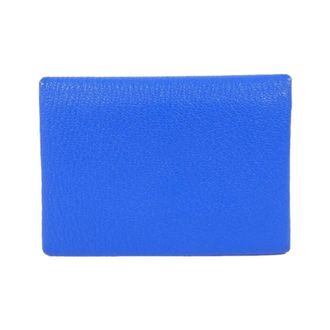Herm&egrave;s Blue Hydra Chevre Leather Coin Purse/Coin Case (Pre-Owned)