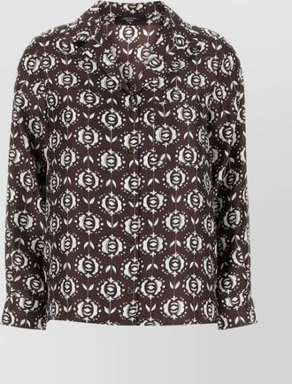 Max Mara all-over printed silk long sleeve shirt