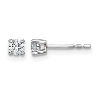 Diamond2Deal 14k White Gold 1/4 ct Round Lab Grown Diamond Stud Earrings VS Clarity, D-E Color