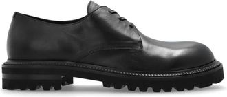 Giorgio Armani Leren schoenen - Heren - Veterschoenen - Zwart - 43 EU - Leer - Schoenen