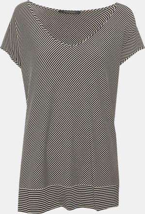 Marina Rinaldi Black/white Stripe Jersey Sleeveless Top