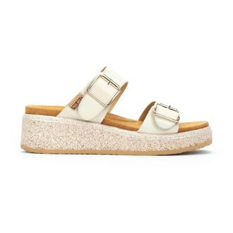 Pikolinos Alzira Sandal - Dames - Sleehakken - Wit - 42 EU - Leer - Schoenen