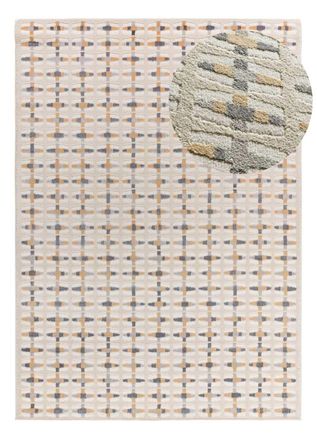 Atticgo Alfombra con relieve beige/gris 133x190 cm