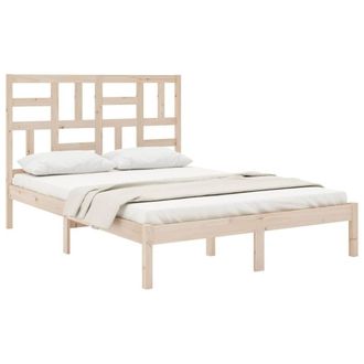 Berkfield Home Beautiful Bed Frame Solid Wood 140x200 cm in Light Tan