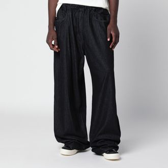 Yohji Yamamoto Black wide-leg denim trousers